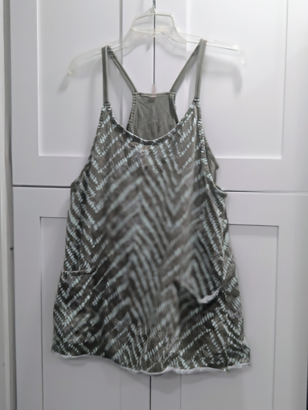 Free People Gray & Light Blue Tie-Dye Racerback Romper